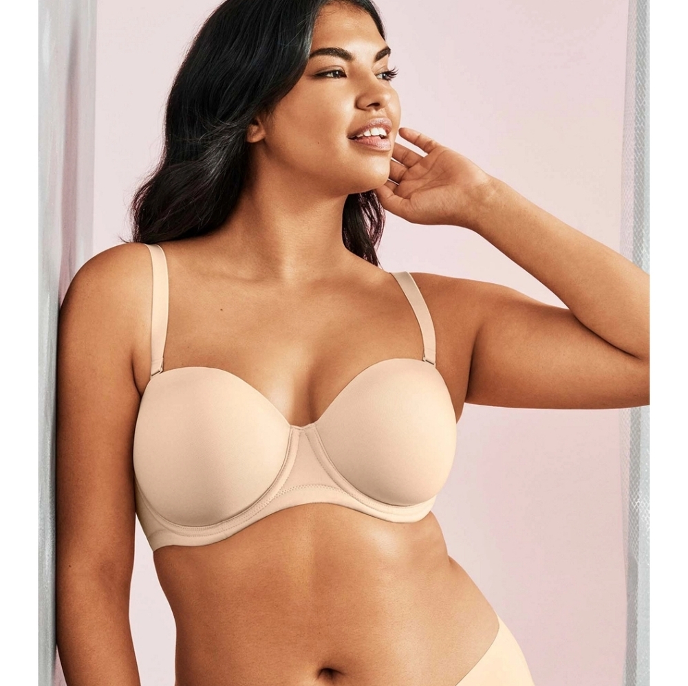 Wacoal Red Carpet Strapless Underwire Bra Nude Beige Lightly Lined 38G 854119